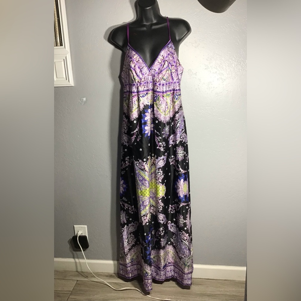 Eci New York Women’s Floral Sleeveless Size 10 Maxi Dress 100% Polyester